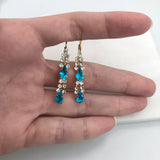 18K Gold Layered Rhinestone Chandelier Leverback Earrings 21.1094/1/2/3/4/6/7/9