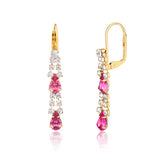 18K Gold Layered Rhinestone Chandelier Leverback Earrings 21.1094/1/2/3/4/6/7/9