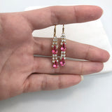 18K Gold Layered Rhinestone Chandelier Leverback Earrings 21.1094/1/2/3/4/6/7/9