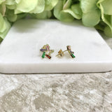 18K Gold Filled Oro Laminado Multicolor Cubic Zirconia Star Design Push Back Earrings 23.1556