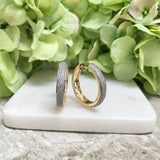 18K Gold Filled Oro Laminado 30mm Cubic Zirconia Huggies Wholesale 23.1756