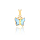 18K Gold Layered Blue Rhinestone Butterfly Shape Kids Pendant 31.0007/6