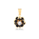 18K Gold Layered Multicolor Rhinestones Flower Shape Pendant 31.0023/2/17/29/30