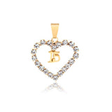 18K Gold Layered Clear Cubic Zirconia Heart Shape 15th Birthday Quinceañera Pendant 31.0030/1