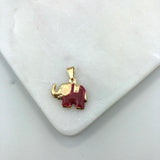 18K Gold Layered Enamel Elephant Shape Pendant 31.0032/1/2/3