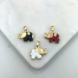 18K Gold Layered Enamel Elephant Shape Pendant 31.0032/1/2/3