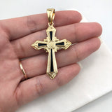 18K Gold Layered Black Enamel Holy Cross Religious Pendant 31.0034/2