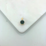 18K Gold Filled Oro Laminado Blue Rhinestone Pendant 31.0040/5