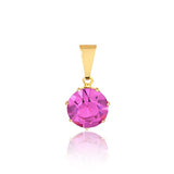 18K Gold Filled Oro Laminado Assorted Color Rhinestone Pendant 31.0048/1/2/3/4/5/6/7/9