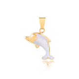 18K Gold Layered Enamel Dolphin Shape Pendant 31.0073/1/2/3