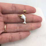 18K Gold Layered Enamel Dolphin Shape Pendant 31.0073/1/2/3