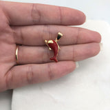 18K Gold Layered Enamel Dolphin Shape Pendant 31.0073/1/2/3