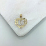 18K Gold Layered Two-Tone Cut Out Heart Shape 15th Quinceañera Pedant 31.0133