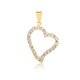 18K Gold Layered Clear Cubic Zirconia Heart Shape Design Pendant 31.0202