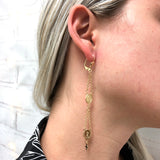 18K Gold Layered Virgen de Guadalupe & Divino Nino Dangle Earrings 21.0006